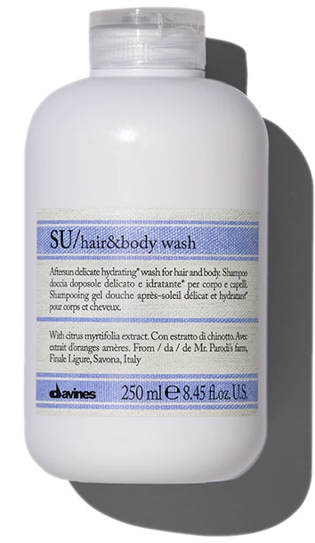 Champú SU para cabello y piel expuesto al sol de Davines SU/ shampoo hair & body wash Essential 75 ml, 250 ml