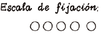 Escala de fijación cero de cinco