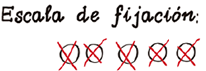 Escala de fijación cinco de cinco