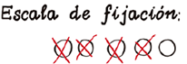 Escala de fijación cuatro de cinco