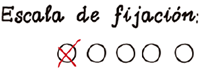 Escala de fijación uno de cinco